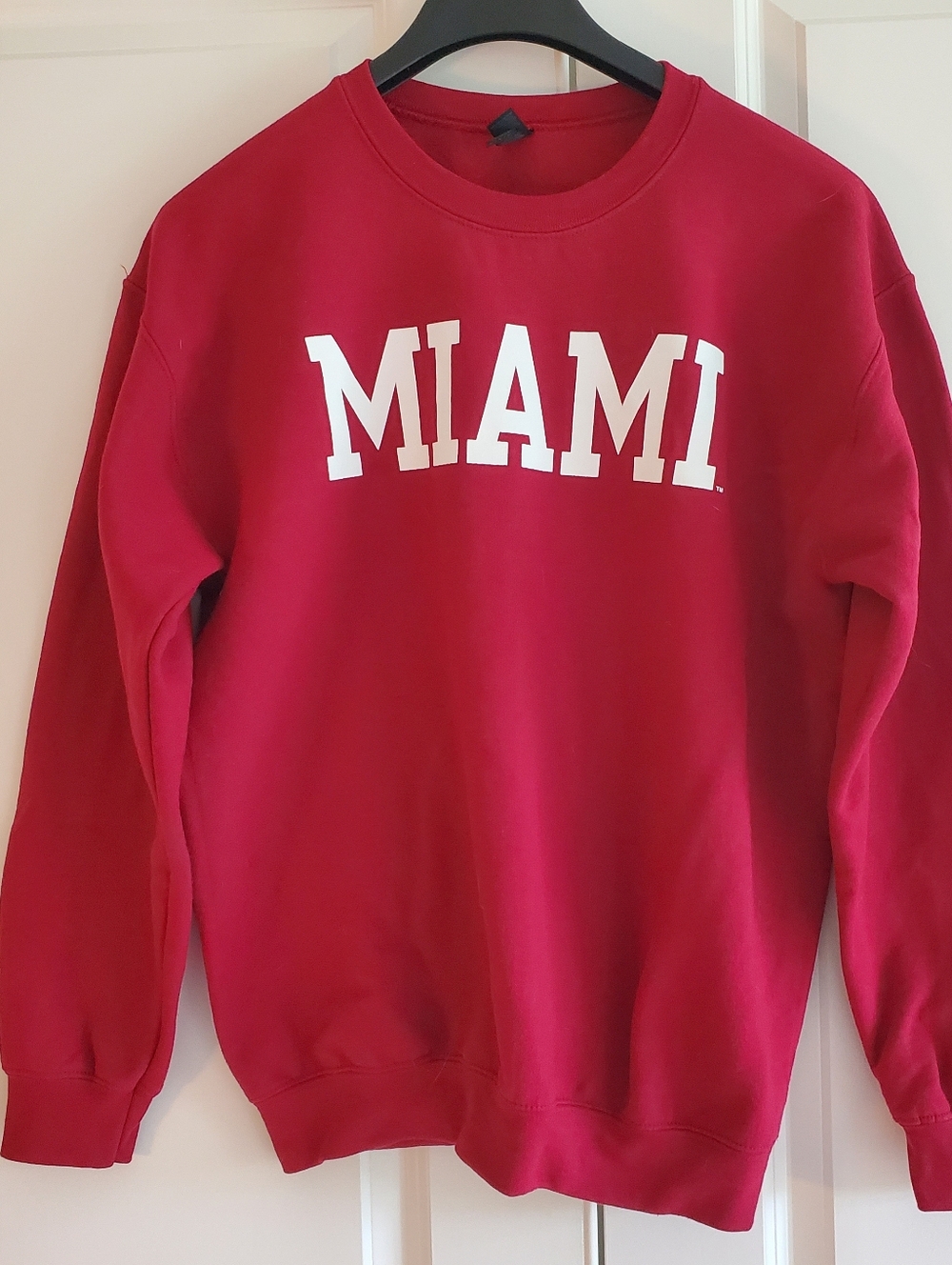 Miami University Ohio Gildan Crew Neck Sweatshirt Red Size Med Spirit Swag